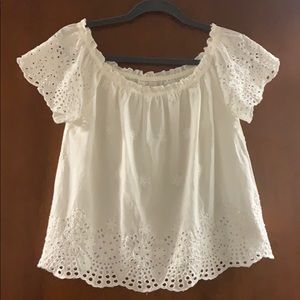Hollister White Off the Shoulder Shirt